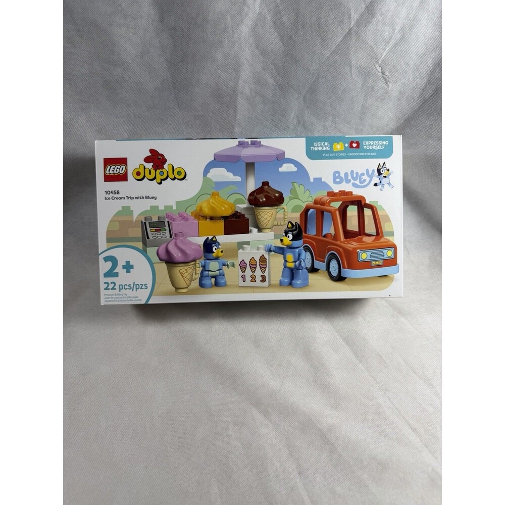 LEGO DUPLO Bluey Ice Cream Trip 10458 Toddler Playset 22pc Toy New Sealed